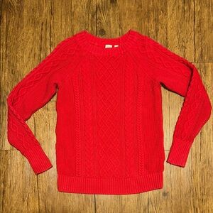 GAP Vibrant Red Cable Knit Sweater